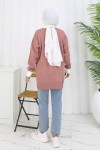 Desenli Triko Tunik S3017 Gül Desenli Triko Tunik S3017 Gül