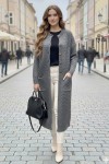 Cepli Desenli Uzun Triko Hırka R4278 Antrasit
