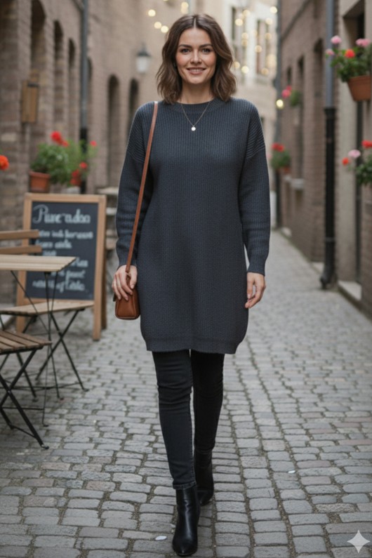 Kolu Düğmeli Triko Kazak R4474 Antrasit Kolu Düğmeli Triko Kazak R4474 Antrasit