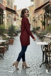 Kolu Düğmeli Triko Kazak R4474 Bordo