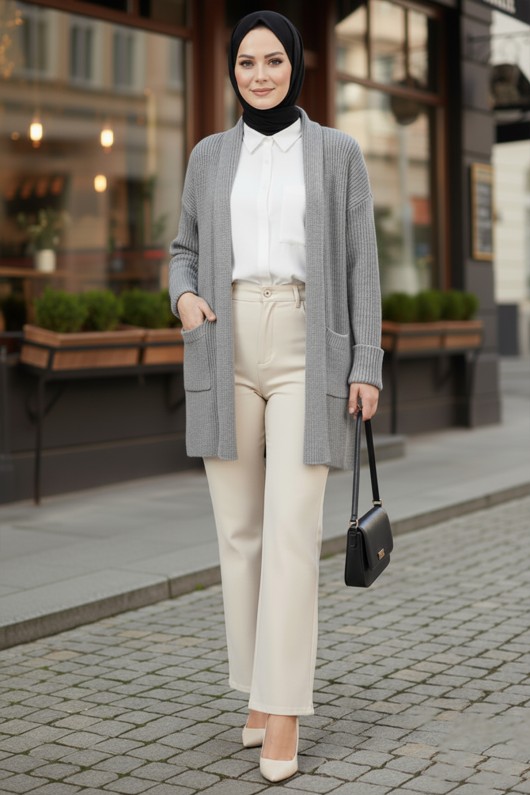 Cepli Triko Hırka R4442 Antrasit