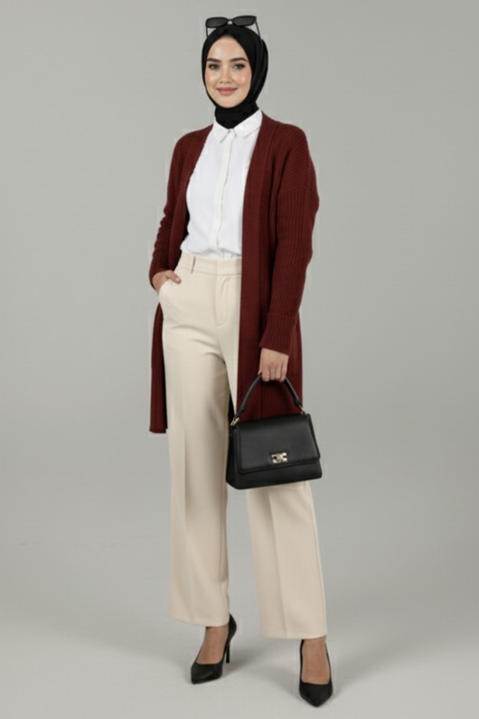 Cepli Triko Hırka R4442 Kırmızı