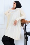 Triko Tunik N7083 Taş Rengi