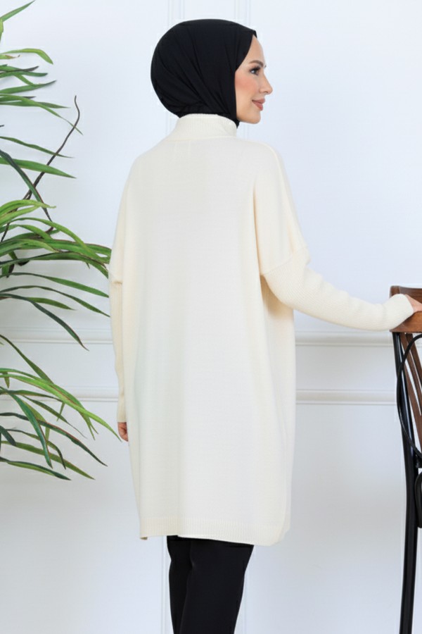 Triko Tunik N7083 Taş Rengi