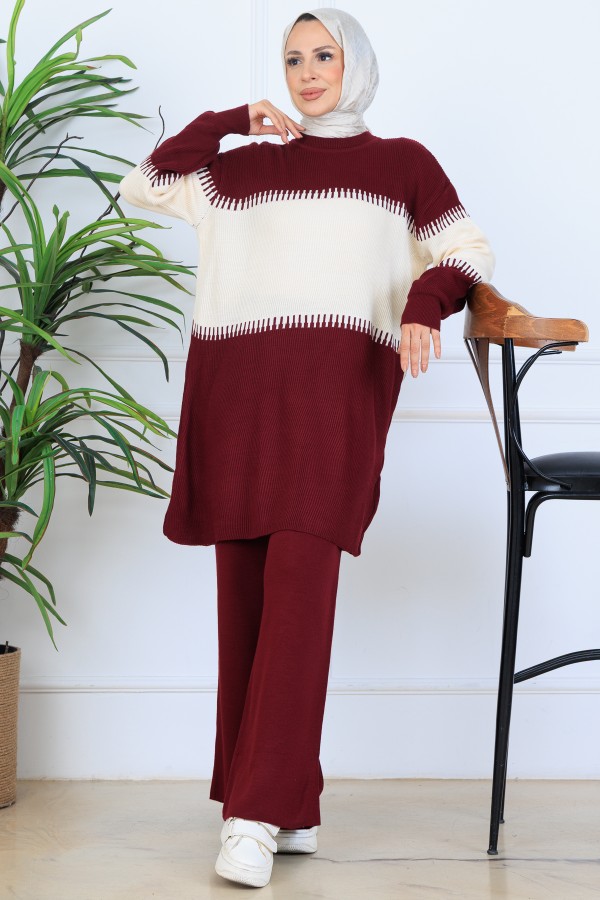 Triko Takım N7060 Bordo