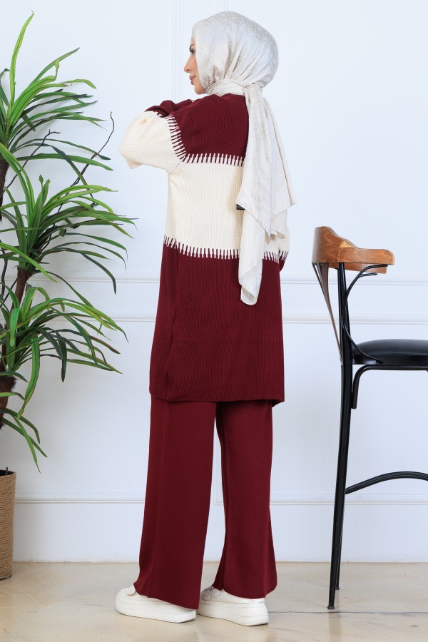Triko Takım N7060 Bordo