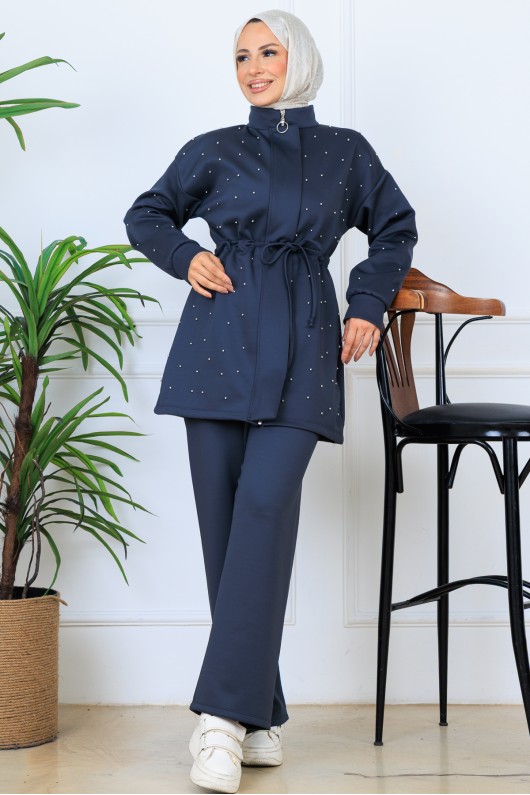 İncili Scuba Takım N5323 Antrasit İncili Scuba Takım N5323 Antrasit