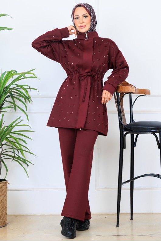 İncili Scuba Takım N5323 Bordo