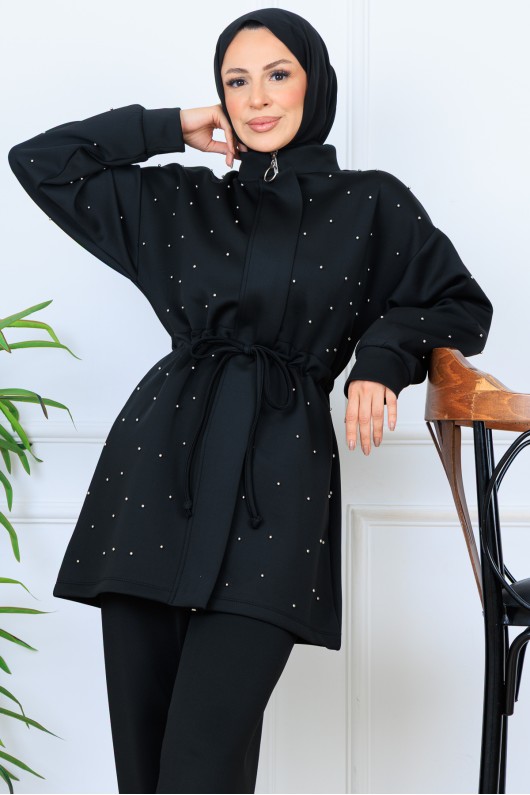 İncili Scuba Takım N5323 Siyah İncili Scuba Takım N5323 Siyah