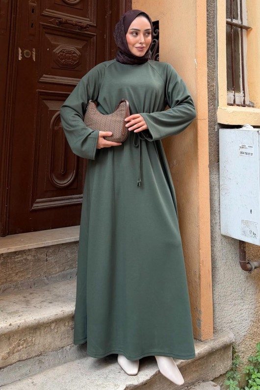 Oyşo Tesettür Elbise Z5711 Haki