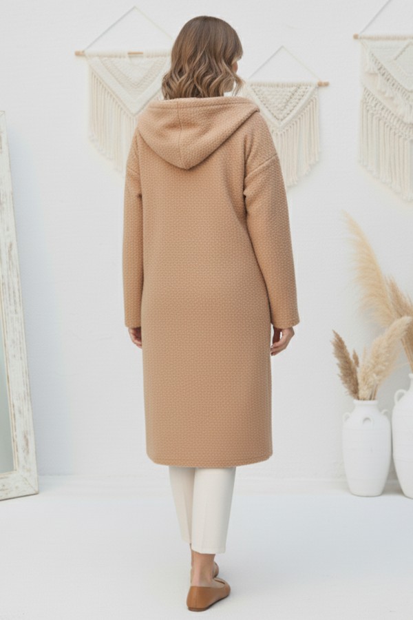 Fermuarlı Peluş Kap Z4739 Bej