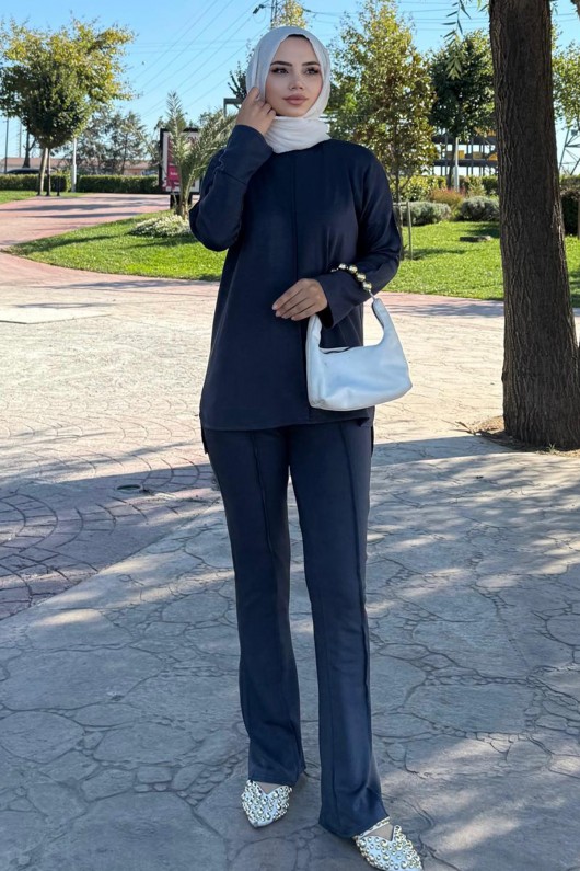 Dikiş Detaylı İkili Takım Z5689 Antrasit Dikiş Detaylı İkili Takım Z5689 Antrasit