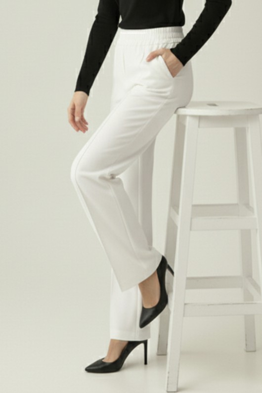 Puf Scuba Pantolon A1105 Beyaz Puf Scuba Pantolon A1105 Beyaz