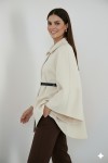 Kemerli Kaşe Panço B9170 Ekru