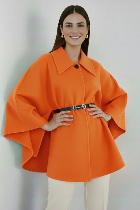 Kemerli Kaşe Panço B9170 Oranj