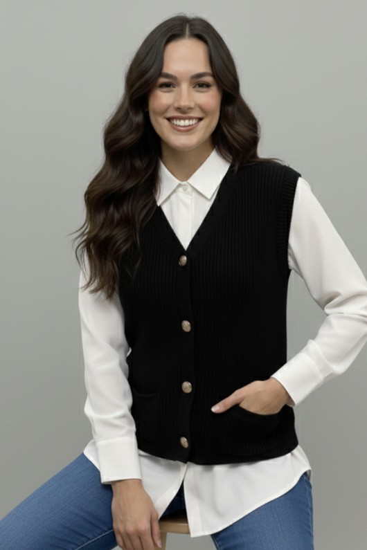 Cepli Triko Yelek N495 Siyah Cepli Triko Yelek N495 Siyah