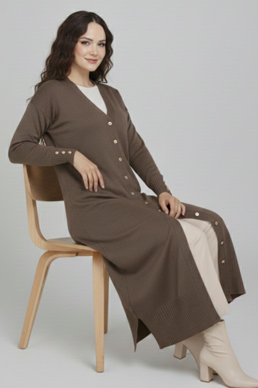 Merserize Uzun Hırka N3250 Vizon Merserize Uzun Hırka N3250 Vizon