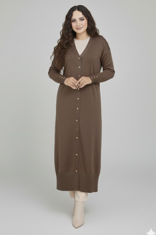 Merserize Uzun Hırka N3250 Vizon