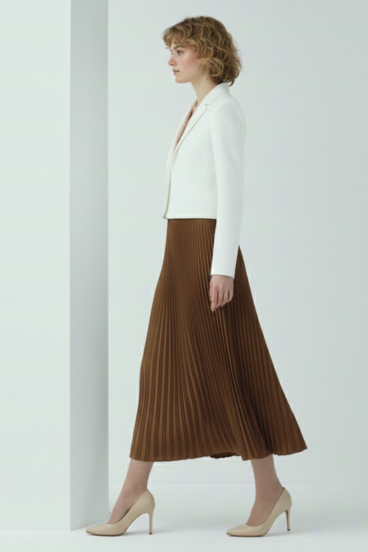 Piliseli Etek 4560 Taba Piliseli Etek 4560 Taba