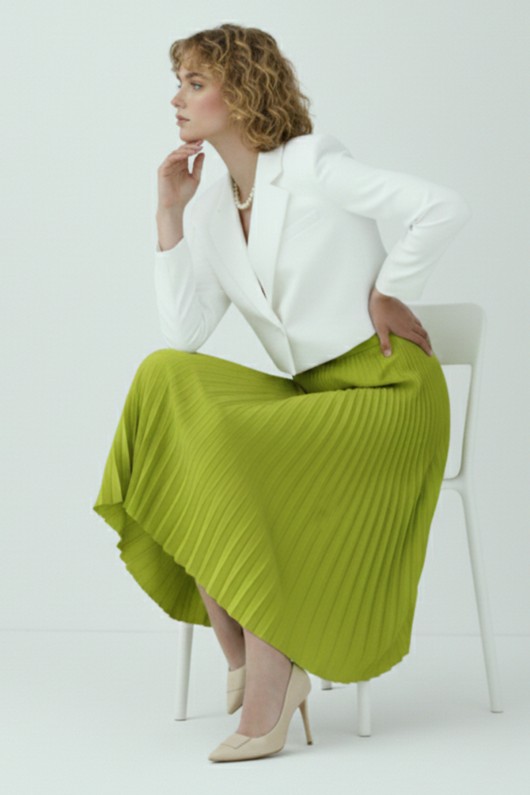 Piliseli Etek 4560 Yağ Yeşili Piliseli Etek 4560 Yağ Yeşili