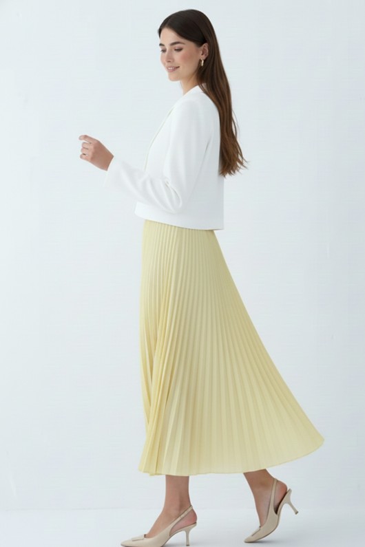 Piliseli Etek 4560 Limon Sarısı