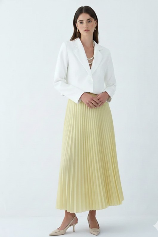 Piliseli Etek 4560 Limon Sarısı Piliseli Etek 4560 Limon Sarısı