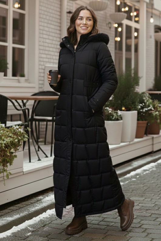 Kapüşonlu Kapitone Mont O2005 Siyah Kapüşonlu Kapitone Mont O2005 Siyah