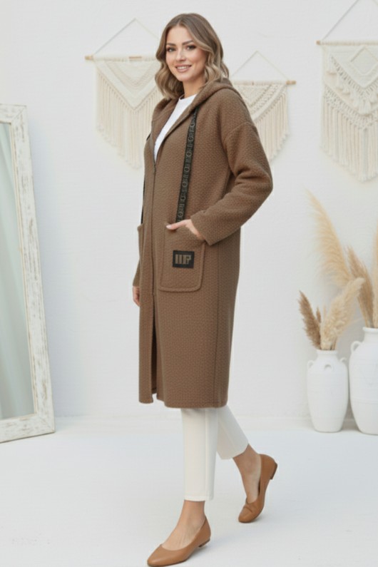 Fermuarlı Peluş Kap Z4739 Vizon Fermuarlı Peluş Kap Z4739 Vizon