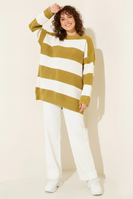 Salaş Kalın Örgü Triko R4511 Yağ Yeşili