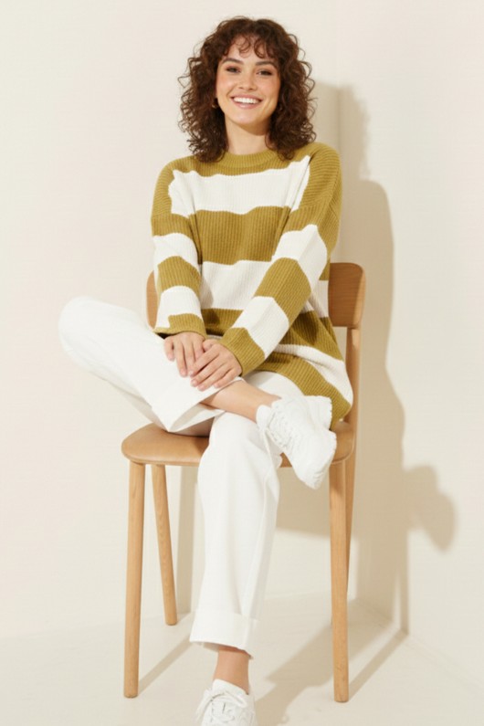 Salaş Kalın Örgü Triko R4511 Yağ Yeşili