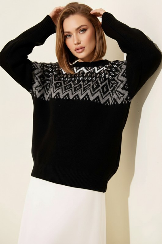 Jakarlı Triko R4509 Siyah