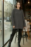 Kendinden Desenli Triko Tunik R4444 Antrasit Kendinden Desenli Triko Tunik R4444 Antrasit