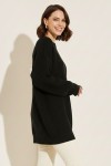 Kendinden Desenli Triko Tunik R4444 Siyah