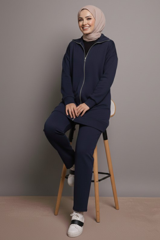 Fermuarlı İkili Takım N1011 Lacivert