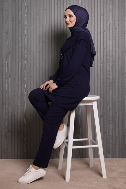 Toka Detaylı Oyisho İkili Takım N5424 Lacivert