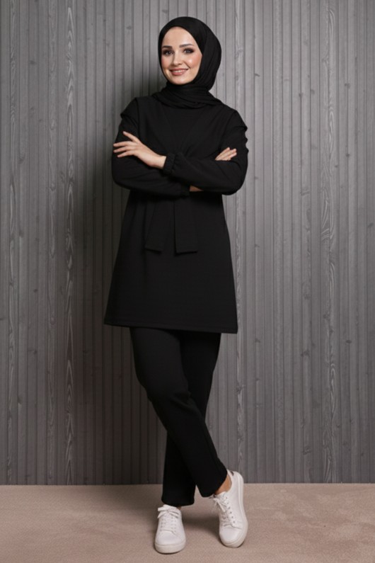 Toka Detaylı Oyisho İkili Takım N5424 Siyah