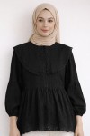 Bebe Yaka Fisto Tunik A1420 Siyah Bebe Yaka Fisto Tunik A1420 Siyah