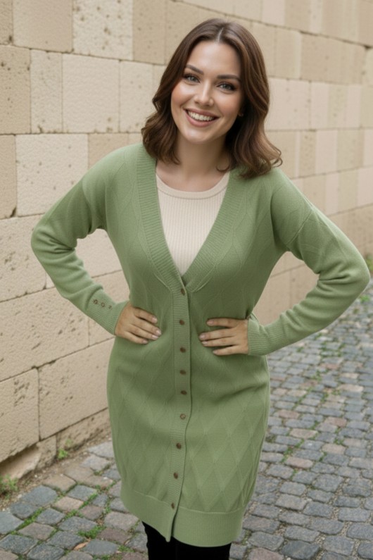 Desenli Hırka N3290 Çağla Desenli Hırka N3290 Çağla