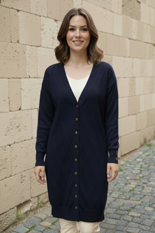 Desenli Hırka N3290 Lacivert Desenli Hırka N3290 Lacivert