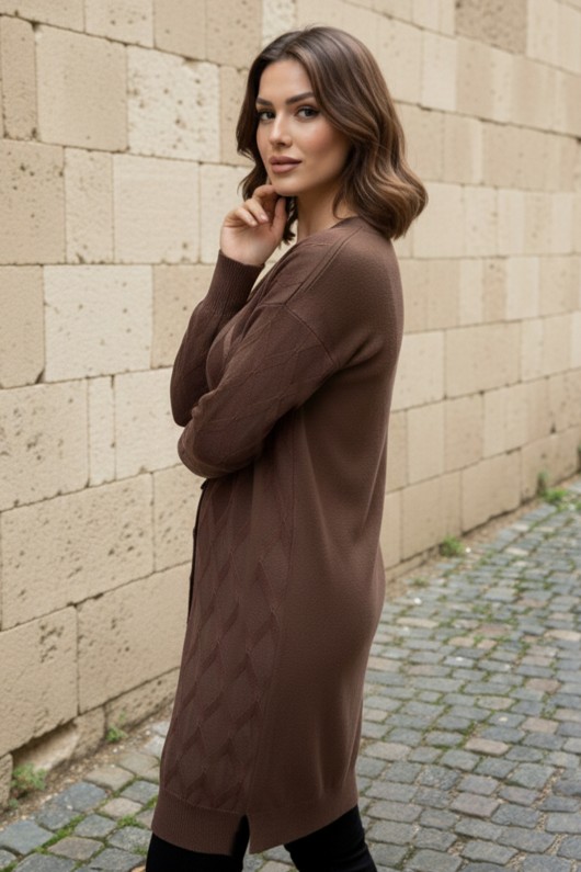 Desenli Hırka N3290 Vizon Desenli Hırka N3290 Vizon