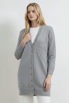 Çiçek Desenli Hırka N3302 Gri