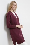 Çiçek Desenli Hırka N3302 Mürdüm