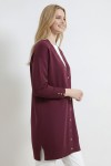 Çiçek Desenli Hırka N3302 Mürdüm