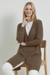 Çiçek Desenli Hırka N3302 Vizon