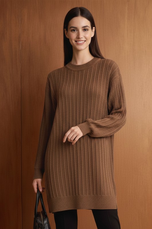 Desenli Tunik N3185 Vizon Desenli Tunik N3185 Vizon