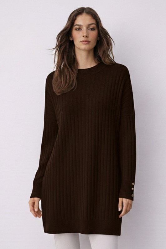 Desenli Tunik N3170 Kahverengi Desenli Tunik N3170 Kahverengi