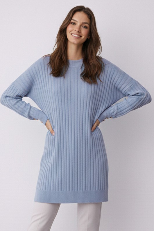 Desenli Tunik N3170 Mavi