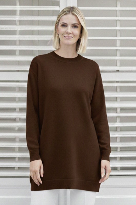 Tesettür Tunik N3177 Kahverengi Tesettür Tunik N3177 Kahverengi