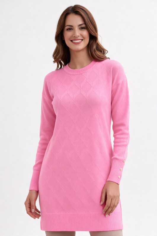 Desenli Tunik N3288 Pembe