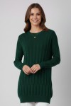 Desenli Tunik N3174 Zümrüt Yeşili